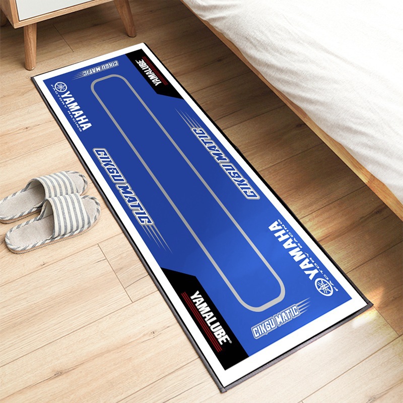 Cross-Border Amazon Temu Motorcycle Logo Crystal Velvet Floor Mat, Skin-Friendly, Comfortable, Stain-Resistant Bedside Rug, Can Be Shipped on Behalf of Others