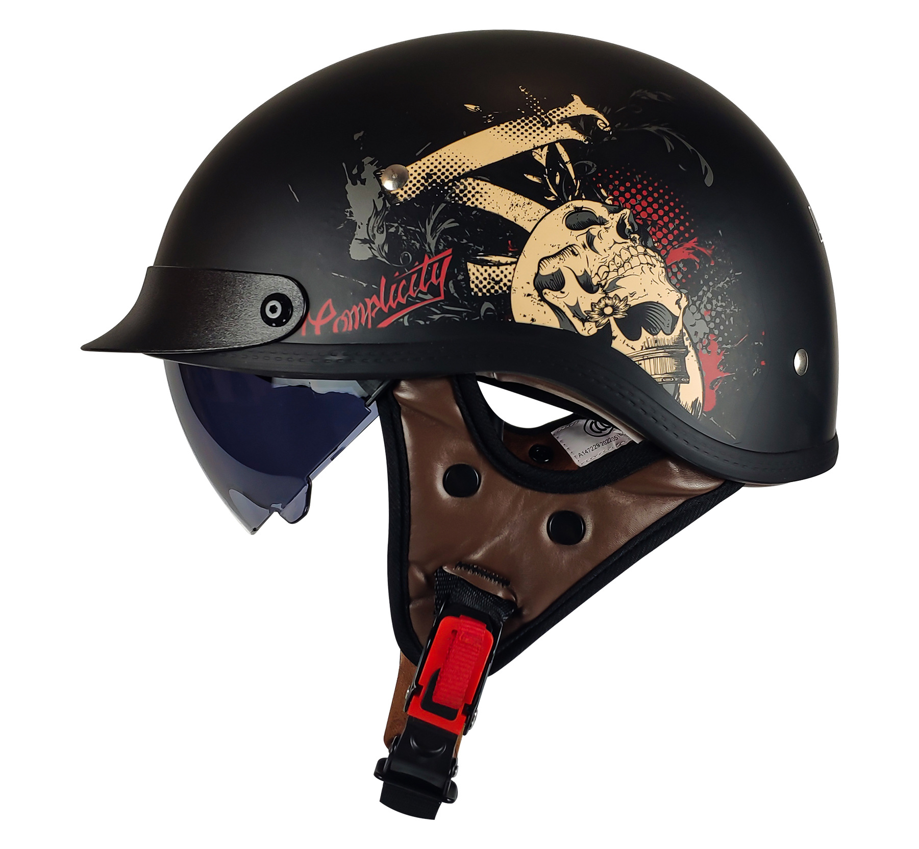 Fábrica de cascos personalizados OEM retro medio casco de motocicleta para hombre casco de seguridad locomotora de verano coche eléctrico casco de pala