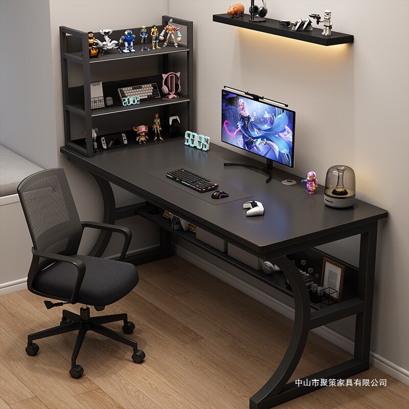 Computer Desk, Desktop Gaming Table, Home Office Desk with Storage Rack, Simple Study Desk for Bedroom, Writing Desk