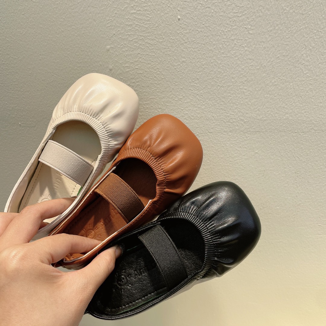 Girls Korean Style Small Leather Shoes 2025 New Soft Sole Soft Leather Korean Style Granny Shoes Little Girls Elastic Dance Shoes Performance