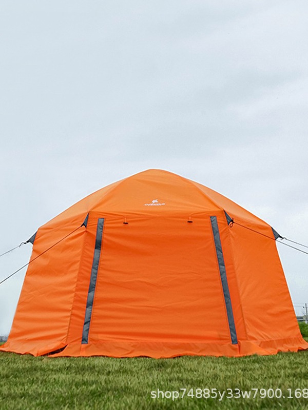 Carpa de doble capa de apertura rápida automática al aire libre de Xia Duoji para acampar, engrosamiento, lluvia, protección solar, parque, carpa doble de playa