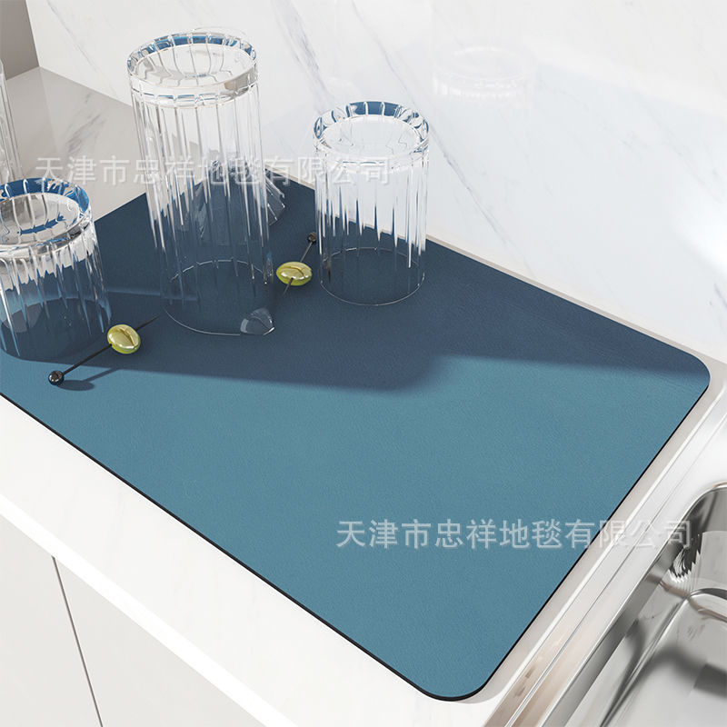 Mesa de cocina minimalista moderna absorbente de secado rápido estera de mesa de fácil cuidado estera de drenaje de barro de diatomeas resistente a las manchas resistente al desgaste del hogar