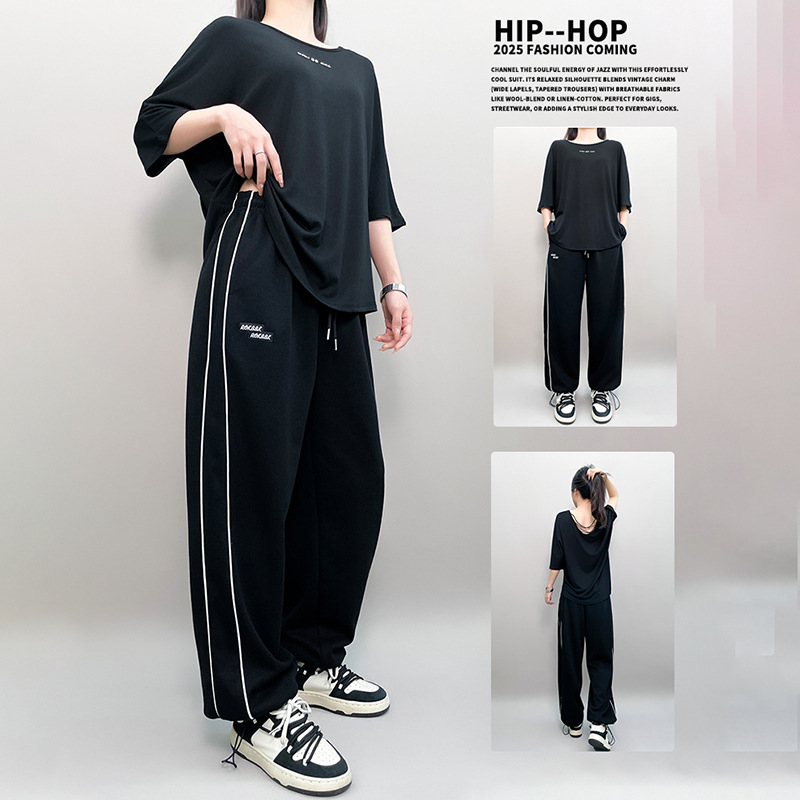 재즈 슈트 재즈 반팔 루즈 레이지 힙합 힙합 퍼포먼스 의류 트렌디 브랜드 블라우스 캐주얼 스포츠