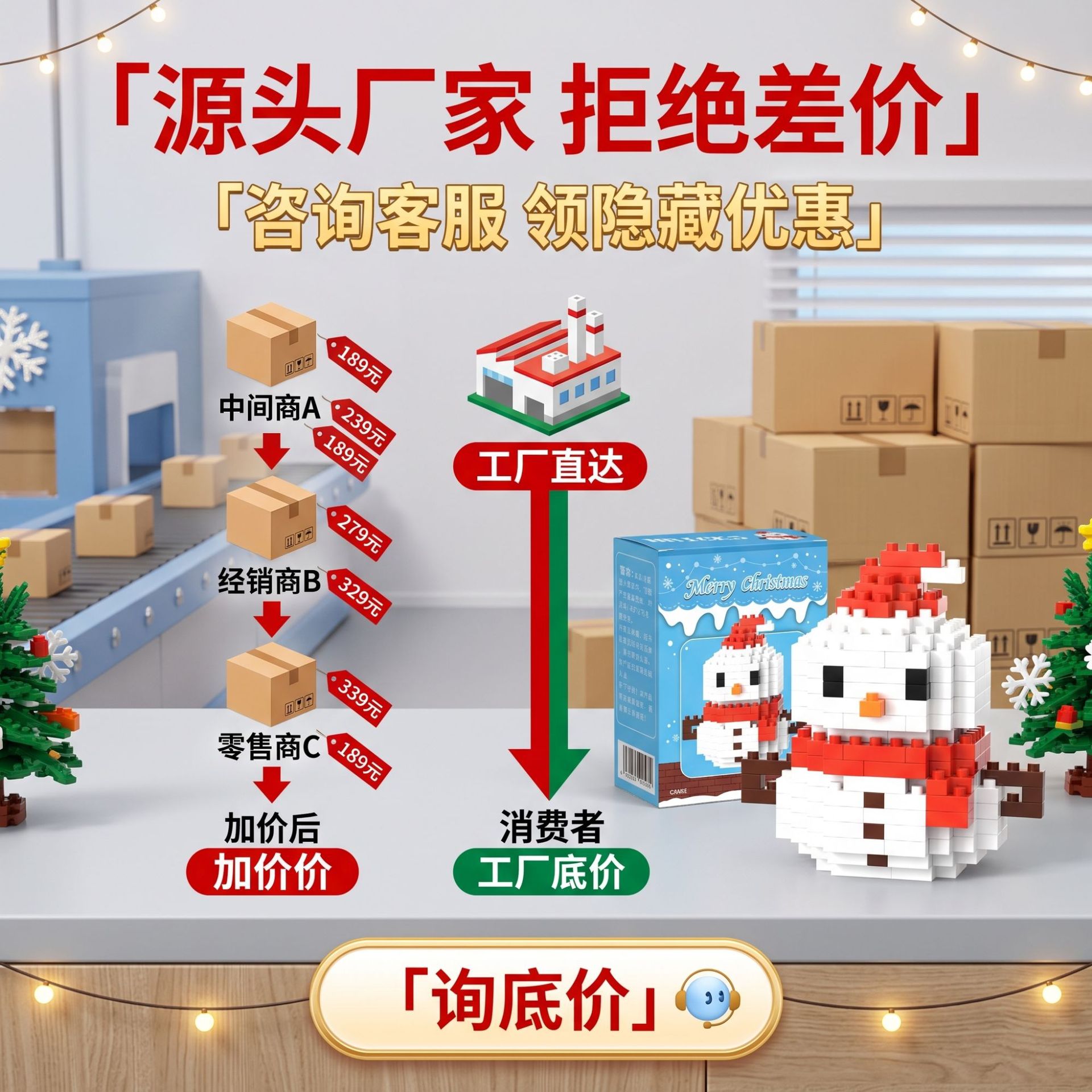 Juguetes de bloques de construcción de partículas pequeñas modelo de Santa Claus para niños y niñas adorables regalos de Navidad adornos al por mayor image 3