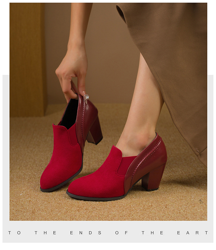 Damen Wildleder Pumps Mit Blockabsatz Für Herbst Und Beruf_voghion.com