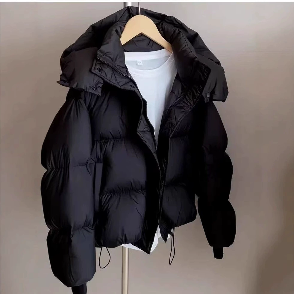 Индивидуальная короткая пуховая куртка для женщин, утепленное хлопковое пальто, свободная зимняя хлопковая куртка, утолщенная для зимы.