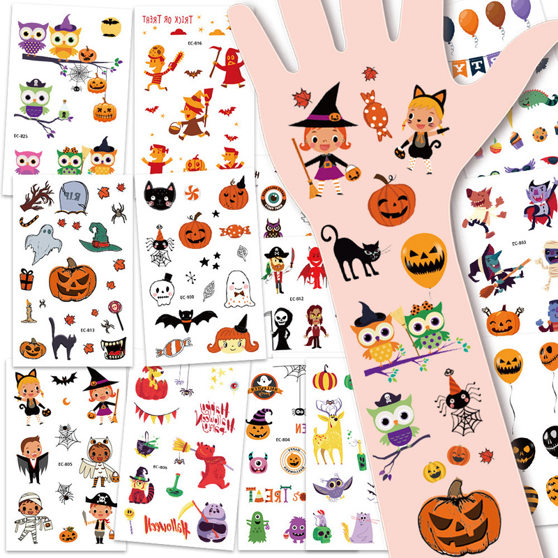 Children's Tattoo Stickers Halloween Funny Cartoon Boys and Girls Cute Waterproof Temporary Face Stickers Cross Border in stock Children's Tattoo Stickers Halloween Funny Cartoon Boys and Girls Cute Waterproof Temporary Face Stickers Cross Border in stock