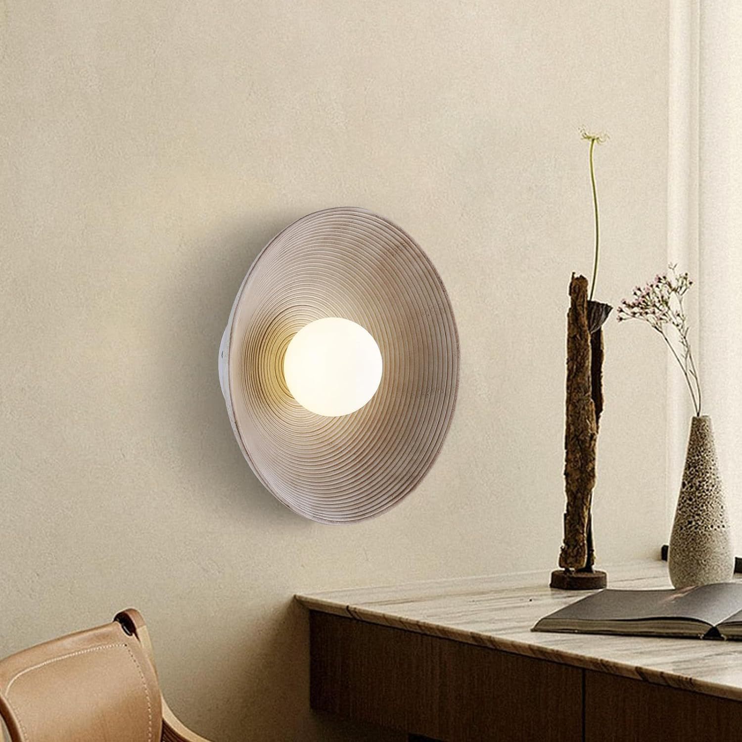 Lámpara de pared de estilo japonés de estilo tranquilo de estilo de diseño de vivienda dormitorio principal de alto nivel de sensación de sala de estar arte retro lámpara de pared sin