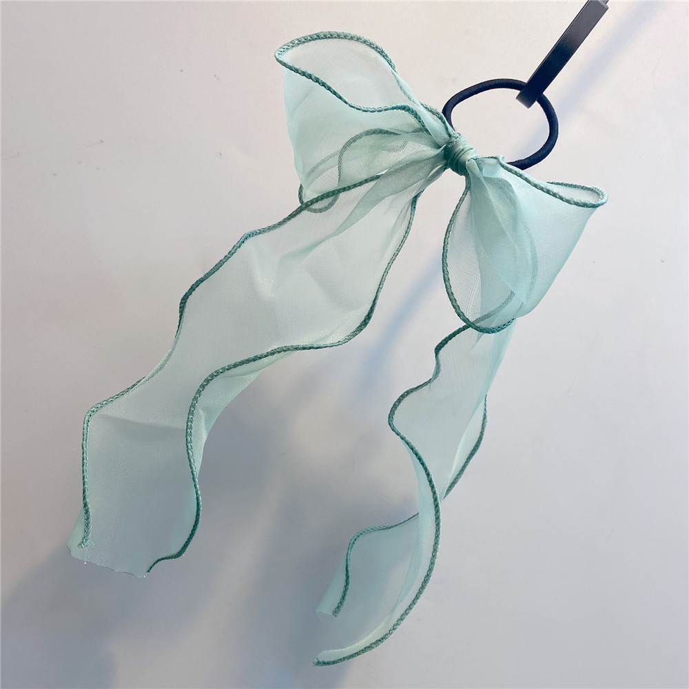 C012 Lightweight Mesh Bow Streamer Hair Tie Sweet Fairy Silk Yarn Elegant Rubber Band Korean Hair Accessories Super Fairy display picture 4