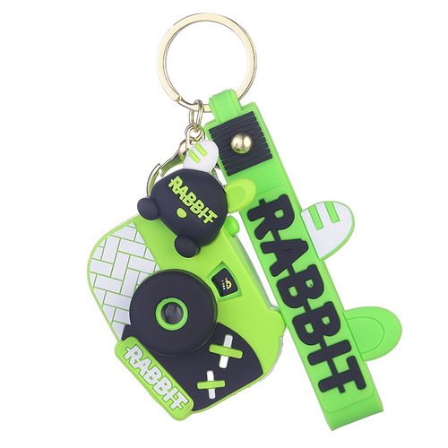 Internet celebrity luminous projector light camera keychain rabbit camera atmosphere light keychain student school bag pendant