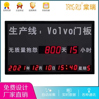 生产线无质量安全计时电子看板 车间生产管理LED显示屏排版内容牌