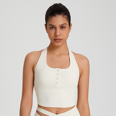 Sexy halter-neck sports bra for women, quick-drying, shock-proof, high-intensity fitness top, beautiful back yoga bra vest