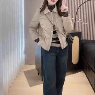241121 Big Love Meiyuan 2025 New Winter Hot Style Small Lapel Short Cotton Clothing Fashionable Slimming Look Women