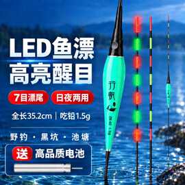 夜光漂电子漂led咬钩变色鱼漂纳米漂鲫鱼鲢鳙浮漂灵敏醒目金刚尾