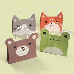 Processing cartoon animal shaped handbags candy paper bags cute pet gifts empty bags cowhide gift bags wholesale