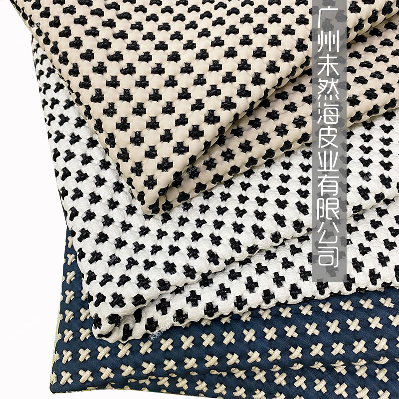 手工蜡绳编织双色PU家居抱枕装饰新款