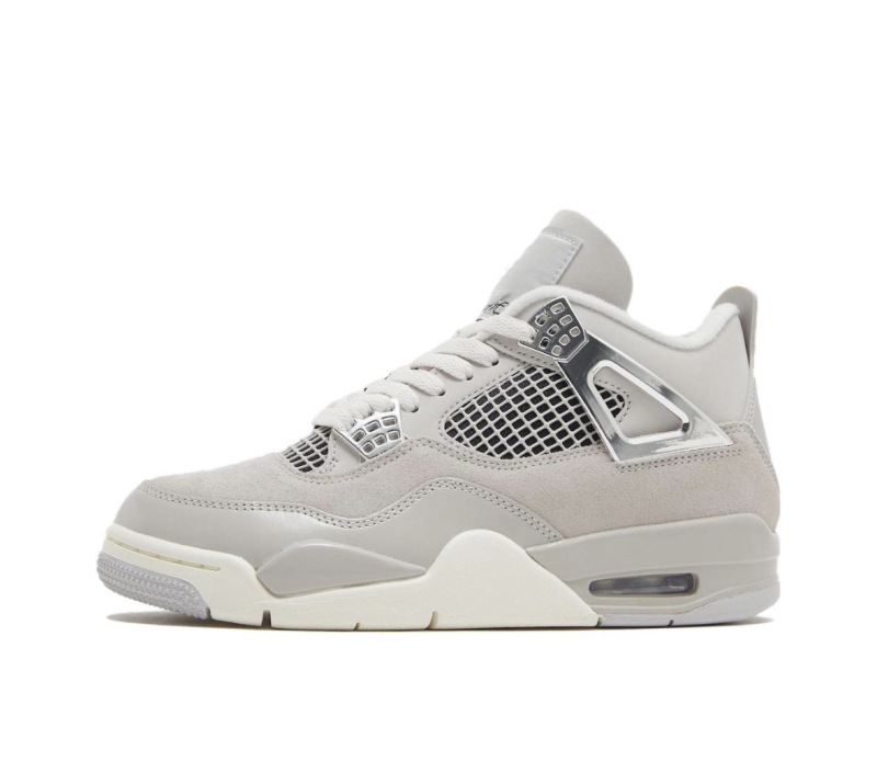 aj4 ホワイトセメントバスケットボールシューズトレンディなレトロな絶妙なディテールミッドトップホワイトグレー紳士靴第一層牛革レトロな女性の靴|undefined