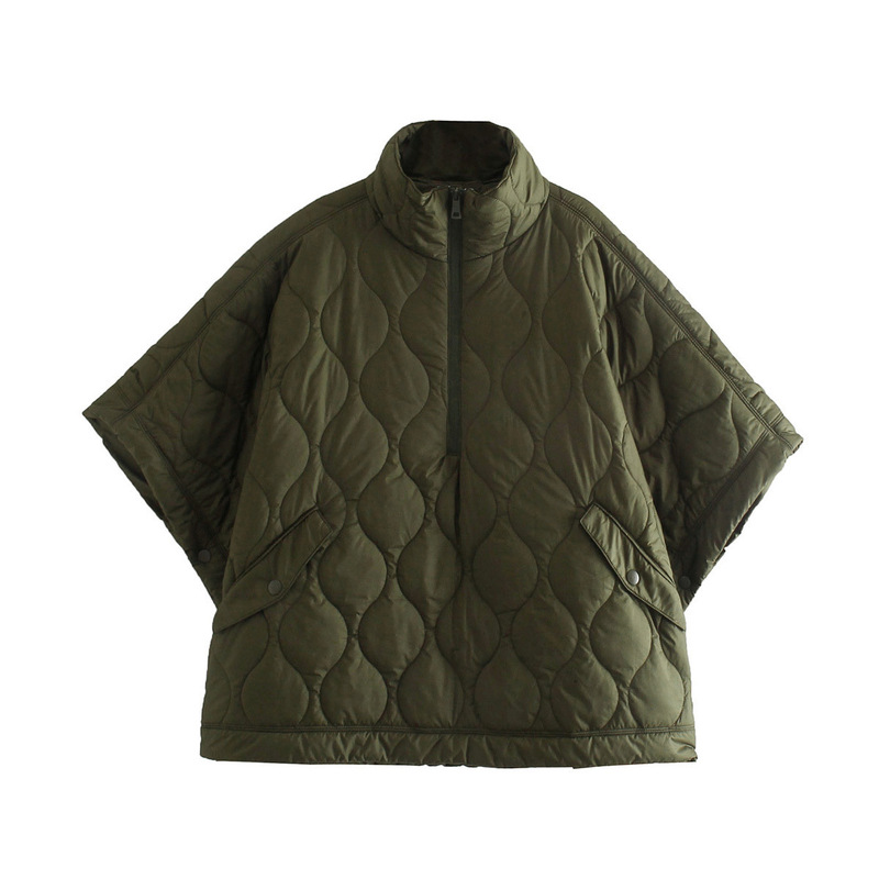 European and American Cross-Border Women's Clothing Autumn and Winter New Street Fashion Casual Tops and Jackets Three-Quarter Sleeve Loose Cape Jacket