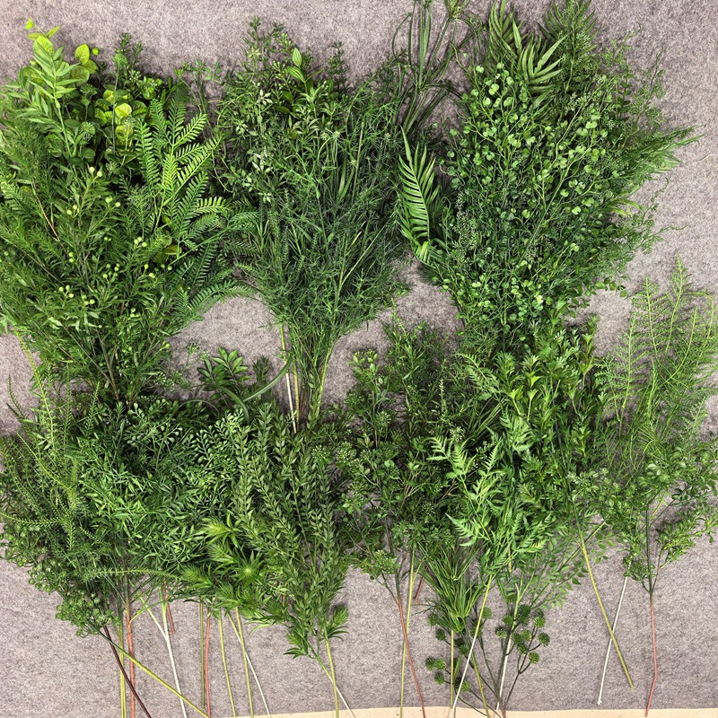 森系仿真绿植尤加利竹峰吊顶橱窗婚庆装饰芦荀草软胶塑料仿真草