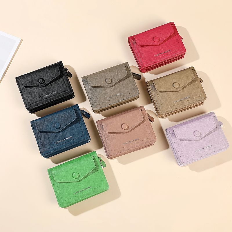 Comercio exterior transfronterizo nuevo sobre billetera corta de damas billetera de cremallera al por mayor billetera de cambio