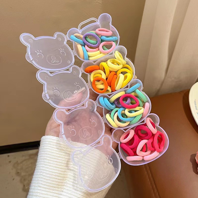 Banda de goma para niños en caja banda de cabello para niños banda de cabello para niñas banda de goma para niñas lazo de pelo para bebés no duele el pulgar del cabello