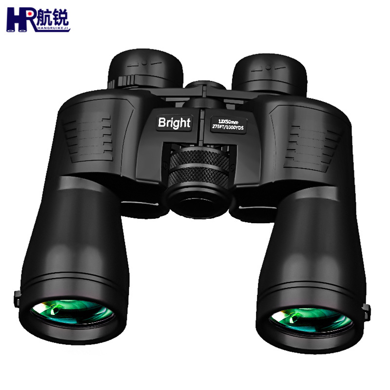 新款12×50高倍高清双筒望远镜大物镜观鸟镜防水防雾保罗式望远镜