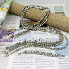 Black ABS anti-pearl chain bag accessories phone case decoration short chain silver pearl women's crossbody strap