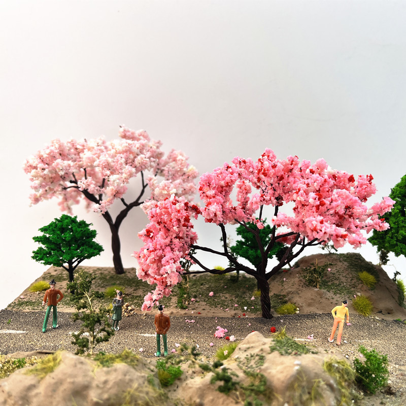 Scene model tree peach tree cherry tree micro landscape garden rockery landscaping sand table DIY handmade model materials