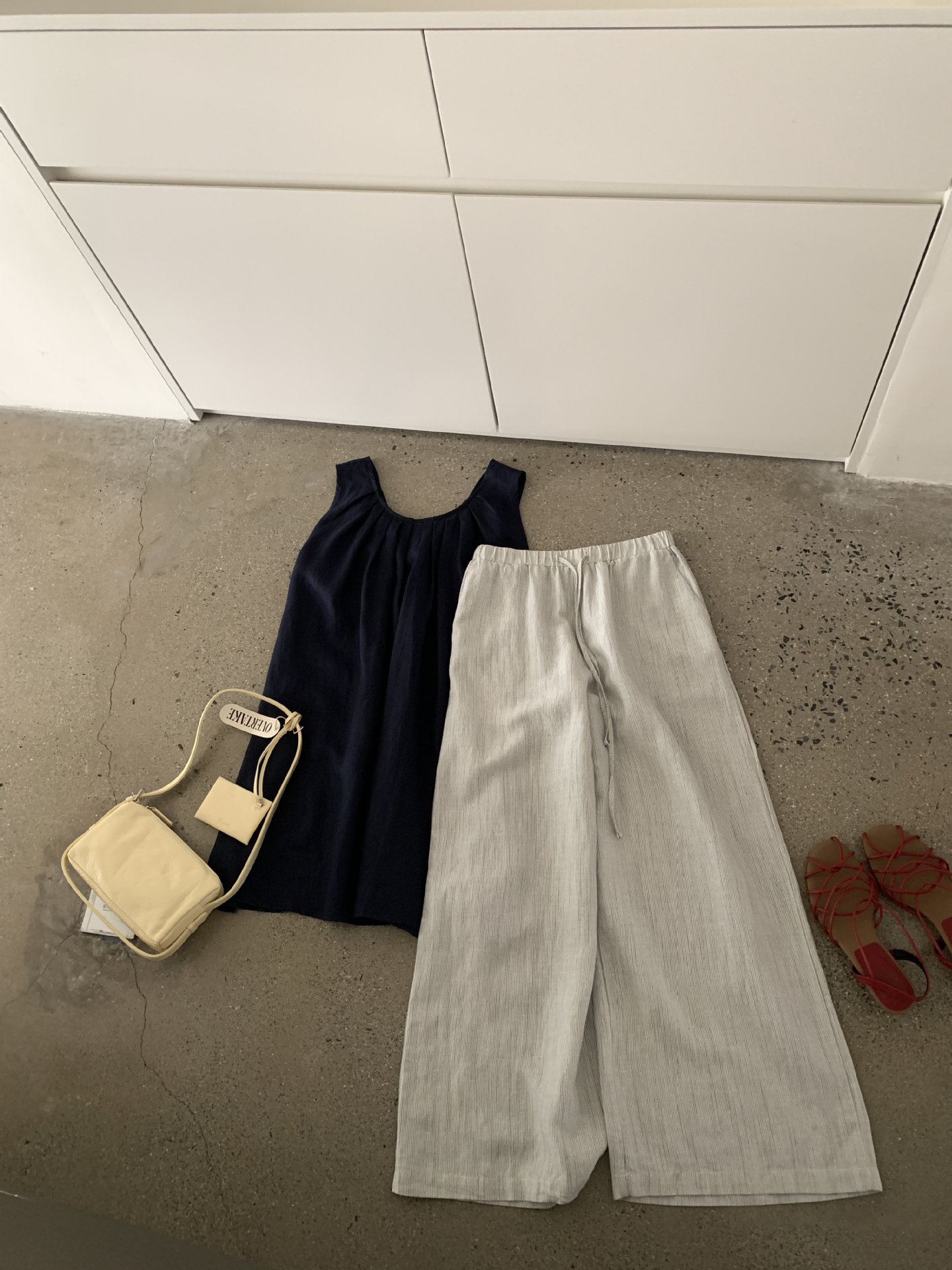 Đầm maxi nữ không tay chất liệu linen phong cách Pháp nghỉ dưỡng — màu cam chi tiết 5