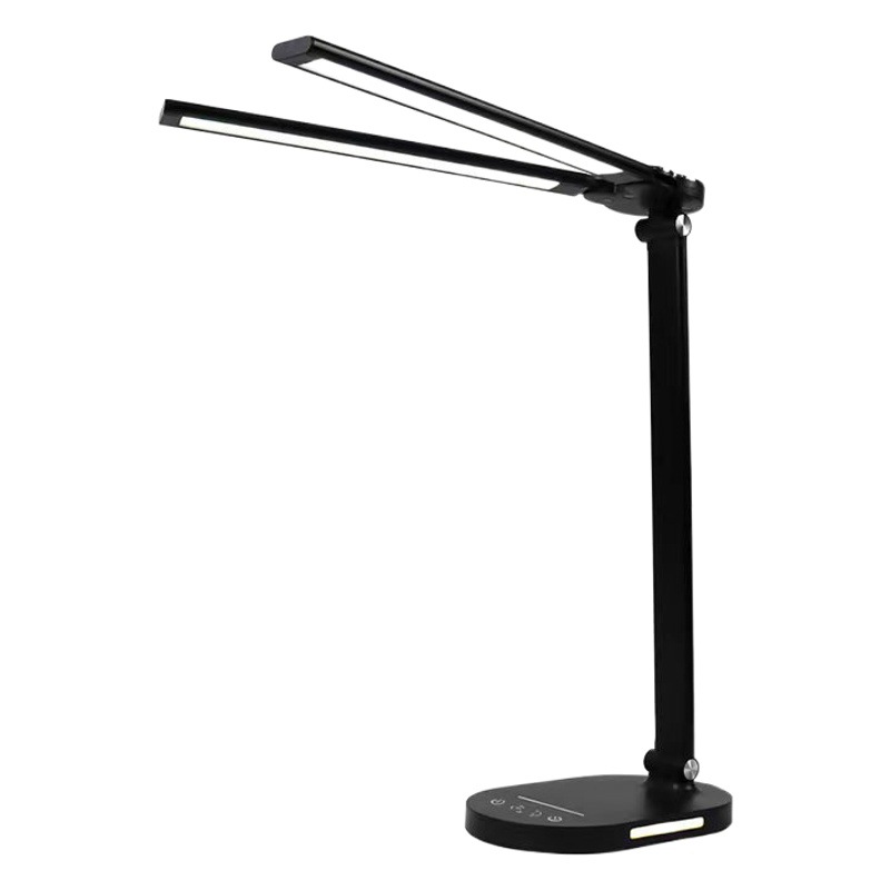 Nuevo teléfono móvil de doble cabeza inalámbrico recargable protección para los ojos lámpara de mesa hogar noche Luz Oficina metal plegable lámpara de piano