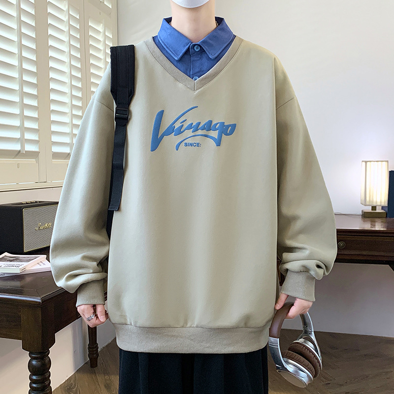 春秋季13青少年卫衣男孩12岁15初高中学生打底衫14大童假两件上衣|undefined
