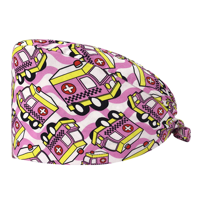 Sombrero de flores de algodón con estampado de dibujos animados, toalla absorbente para el sudor, sombrero de estudio médico, sombrero de enfermera UCI, envío directo de AliExpress