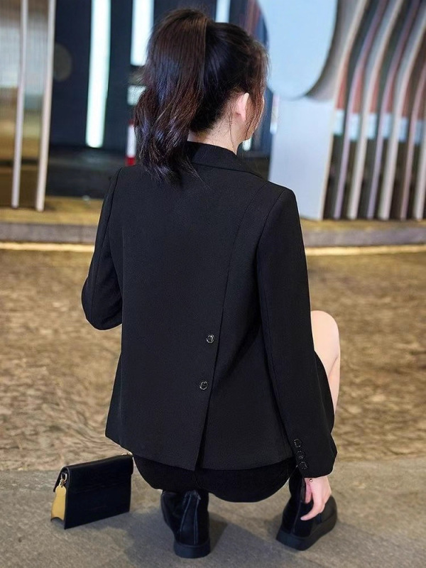 黑色小西装外套女短款小个子2025新款春秋休闲高级感炸街上衣批发|undefined