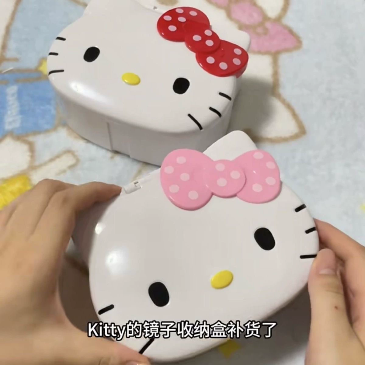 Коробка для хранения Hello Kitty, настольная коробочка для украшений, пластик, 15×12×6 см, розовый/фуксия