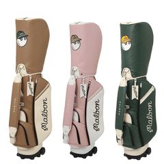 韩国malbon高尔夫球包男女款2025新款GOLF拉杆式滑轮球杆包双帽套