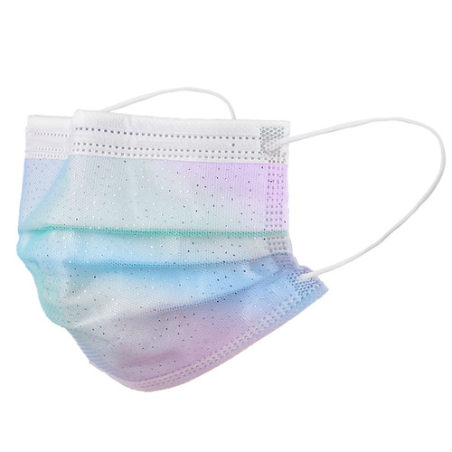 Japan cross-border rainbow mesh disposable non-woven summer sunscreen mask dust-proof personalized gradient