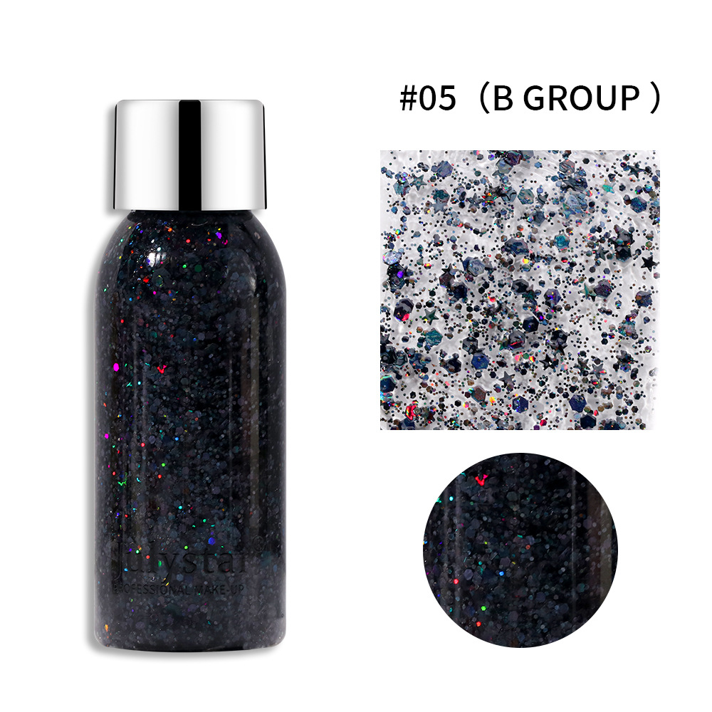 Carina Set di ombretti colorati per il trucco da palcoscenico liquido con paillettes blu per viso e corpo_voghion.com