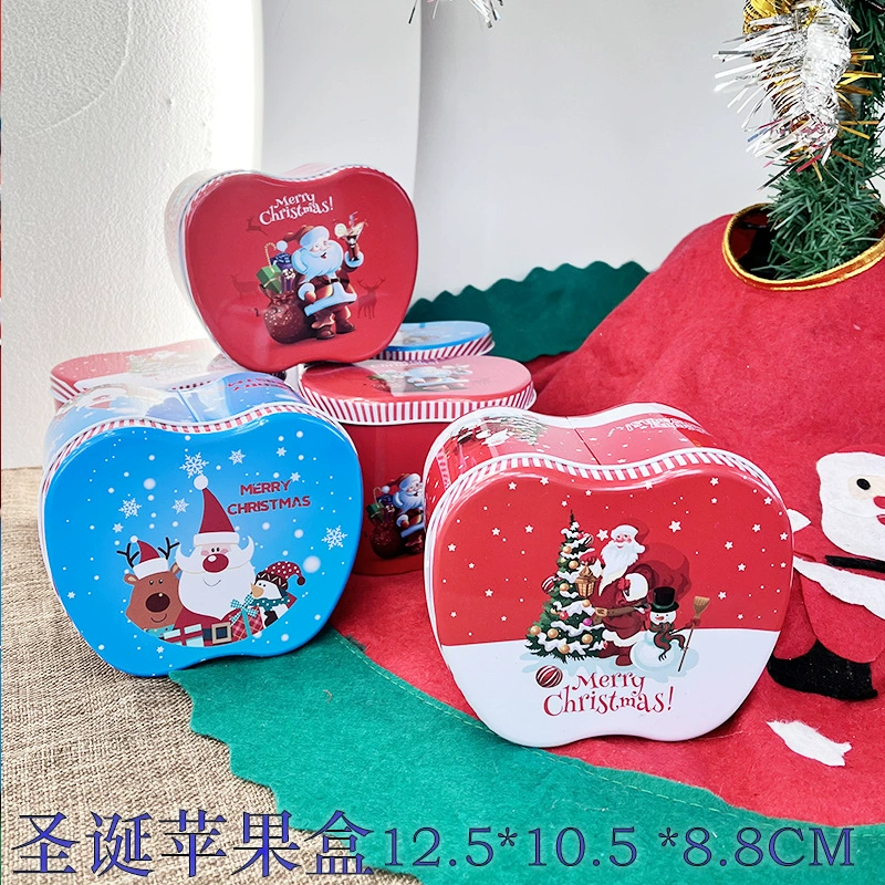 Рождественский творческий подарок упаковка коробка яблока Рождественский подарок конфеты коробка безопасный фрукты коробка жести