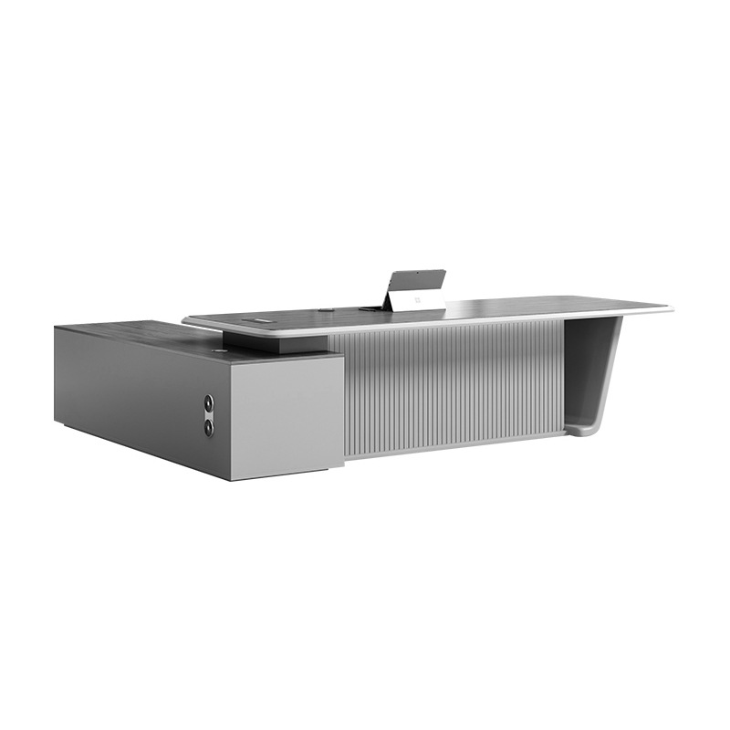Nuevo tipo de escritorio de jefe simple y moderno presidente de escritorio grande con gabinete lateral pintado simple gerente de escritorio