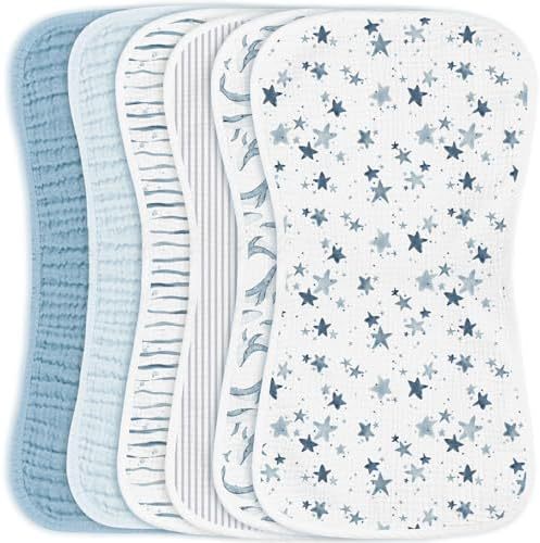 6 piezas de algodón para bebés toallas de saliva de leche para niños toallas de almohadilla de hipo para bebés toallas triangulares Amazon transfronterizas