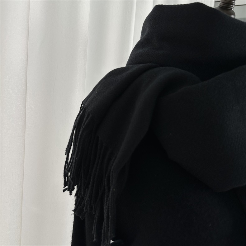 2023 nouveau monochrome pour femme, style décontracté japonais coréen, écharpe chaude, châle à la mode, peau de mouton d'automne et d'hiver_voghion.com