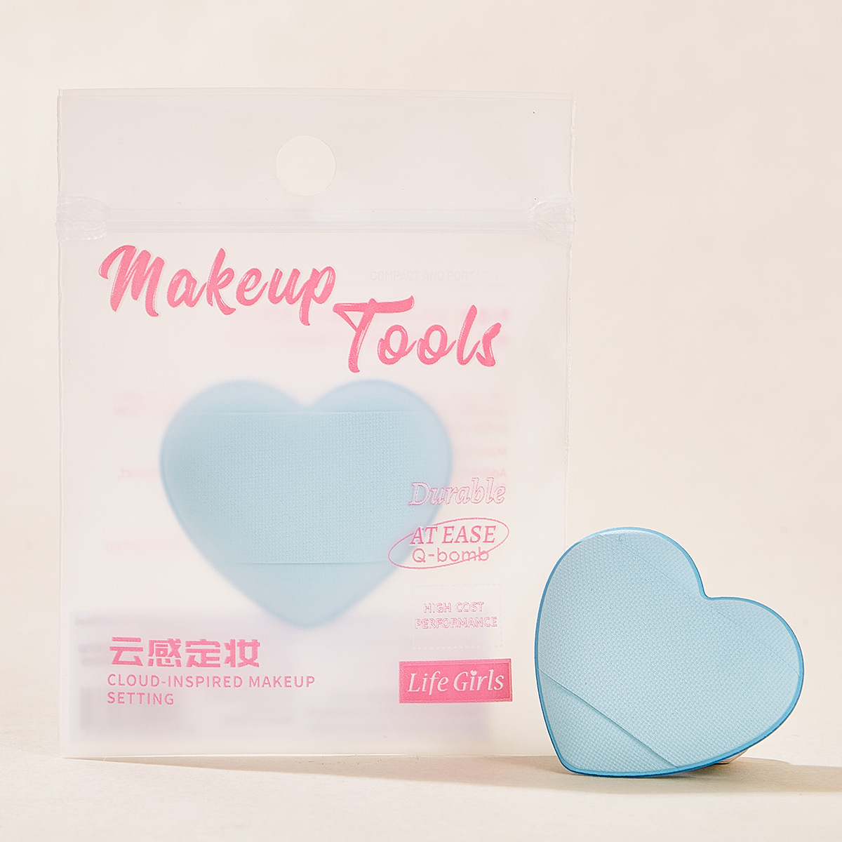 Life Girls Love Powder, polvo de dedo, polvo seco y húmedo, herramientas de maquillaje Q-ball suaves al por mayor