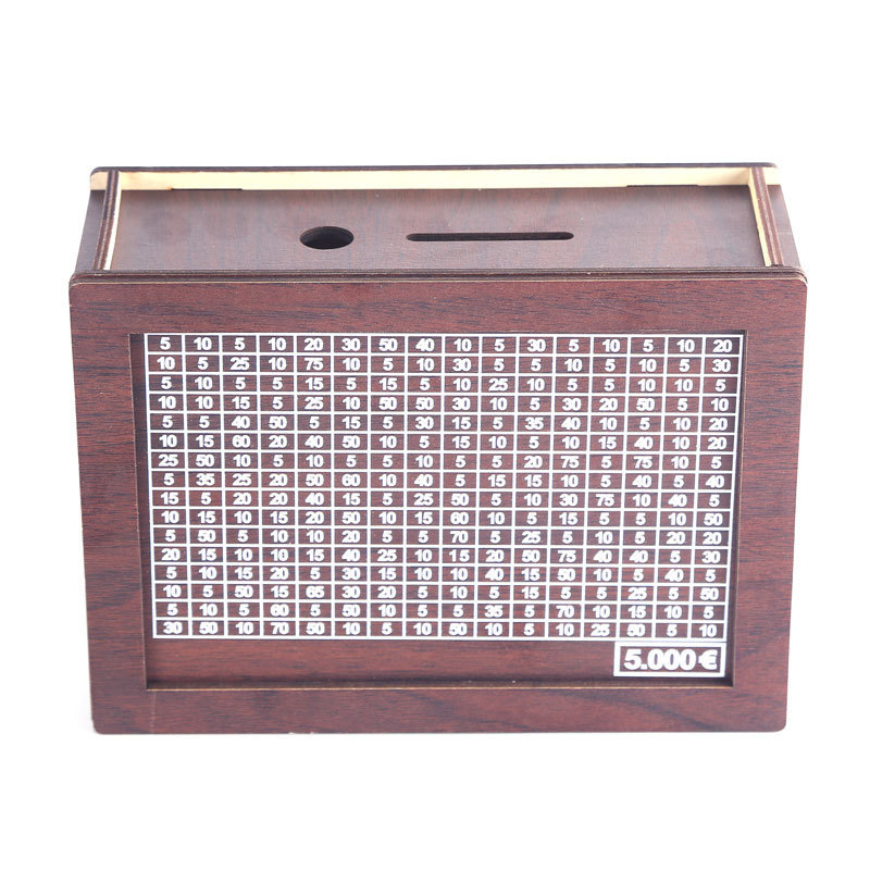 国境を越えた爆金Money Box with Counter木製貯金箱小銭貯金箱木製工芸品|undefined