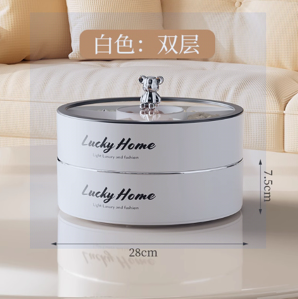 回転可能なフルーツボックス、ホームリビングルームのコーヒーテーブル、ドライフルーツプレート、軽くて豪華で見栄えの良いナッツ、キャンディー、スナックの収納ボックス|undefined