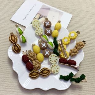 日系可爱仿真蔬菜食物发夹2023夏季新款趣味搞怪发夹侧边夹头饰-阿里巴巴