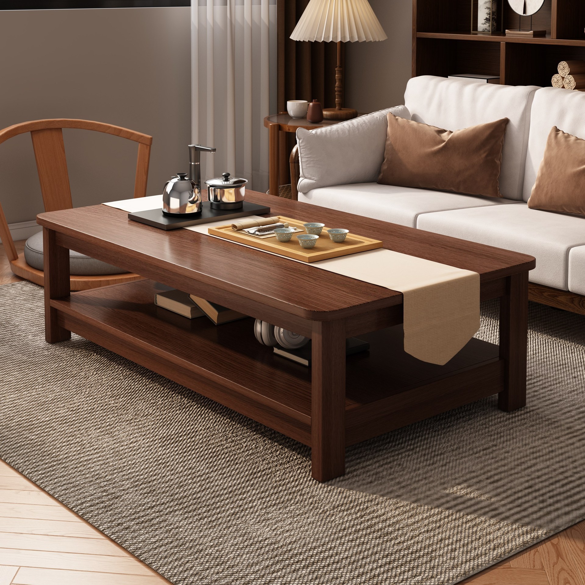 Mesa de té de estilo retro sala de estar Gabinete de exhibición pequeño estante de escritorio nuevo estante de mesa de té de invitados chinos