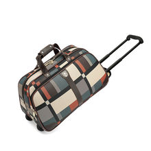 商务旅行包大容量花格拉杆旅行袋行李包拉杆包登机包男女商务箱包