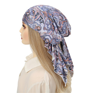 AliExpress new multi-color printed floral curved cap fashion printed all-match headscarf cap