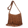 Matte retro woven bag strap with tassels one shoulder, 2022 collection, European style, simple and elegant design