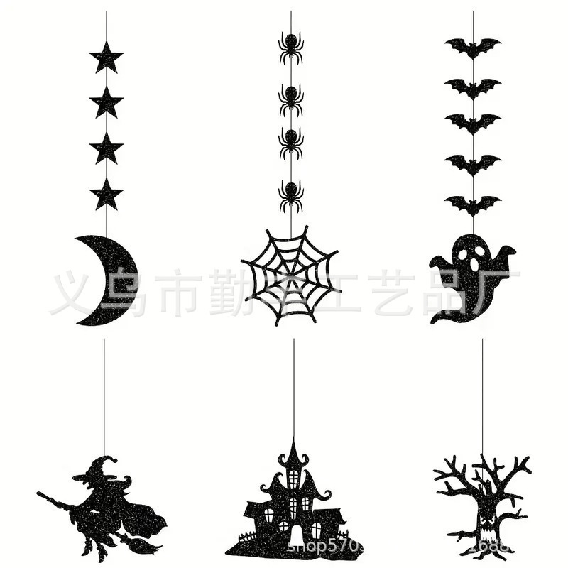 Decorative Party Arrangement Pumpkin Witch and Bat Hanging Decoration Halloween Amazon Aliexpress Spider Bat